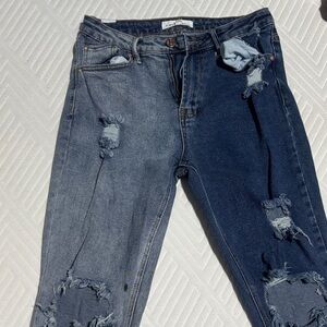 Blank NYC Two-Tone Distressed Skinny Jeans